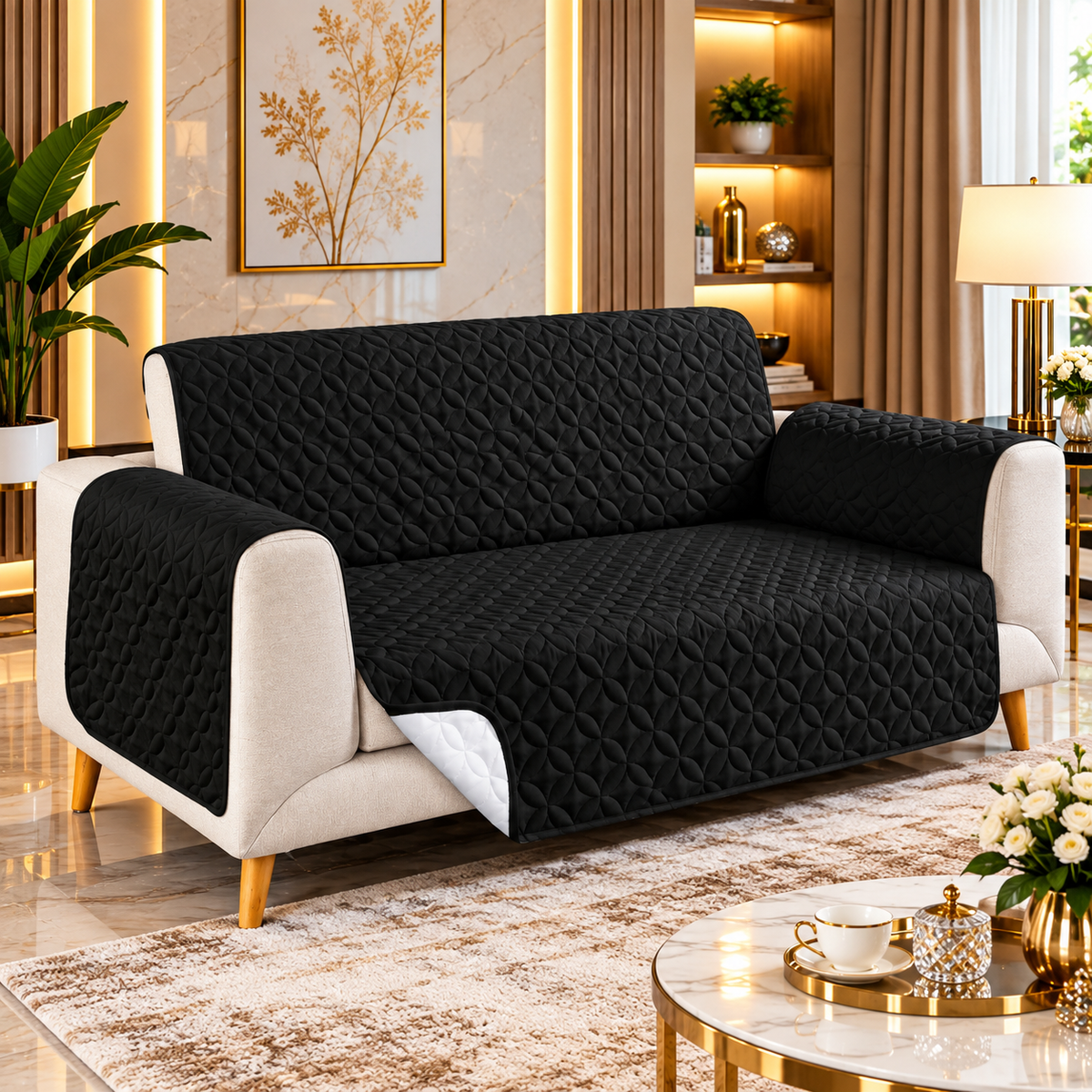MICRO QUILTED SOFA COVER  #001