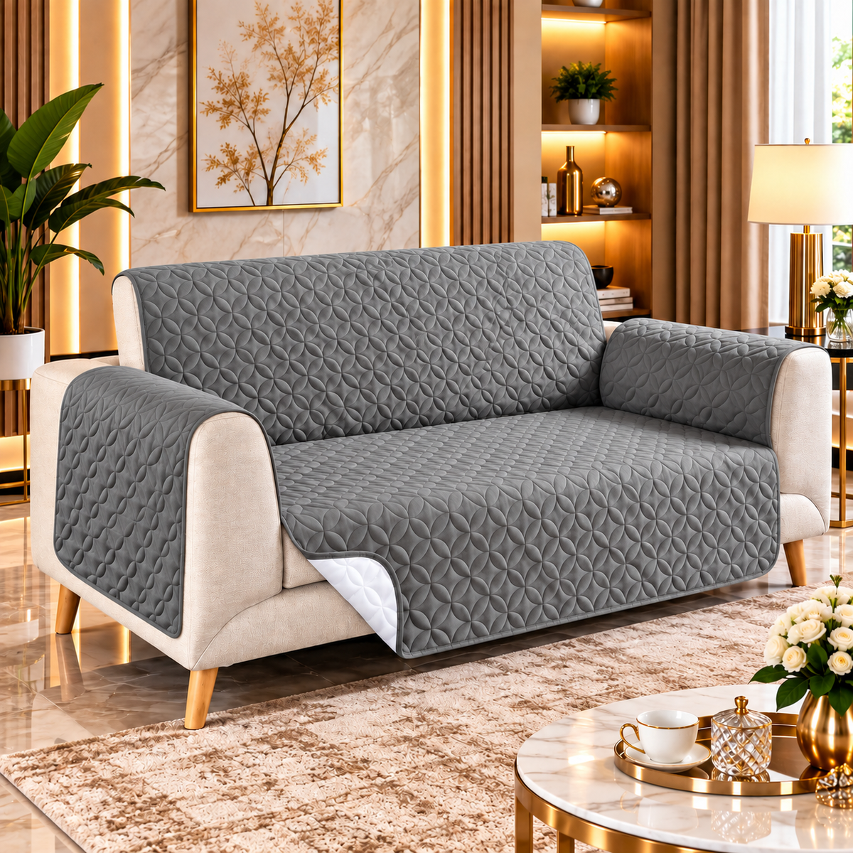 MICRO QUILTED SOFA COVER  #002