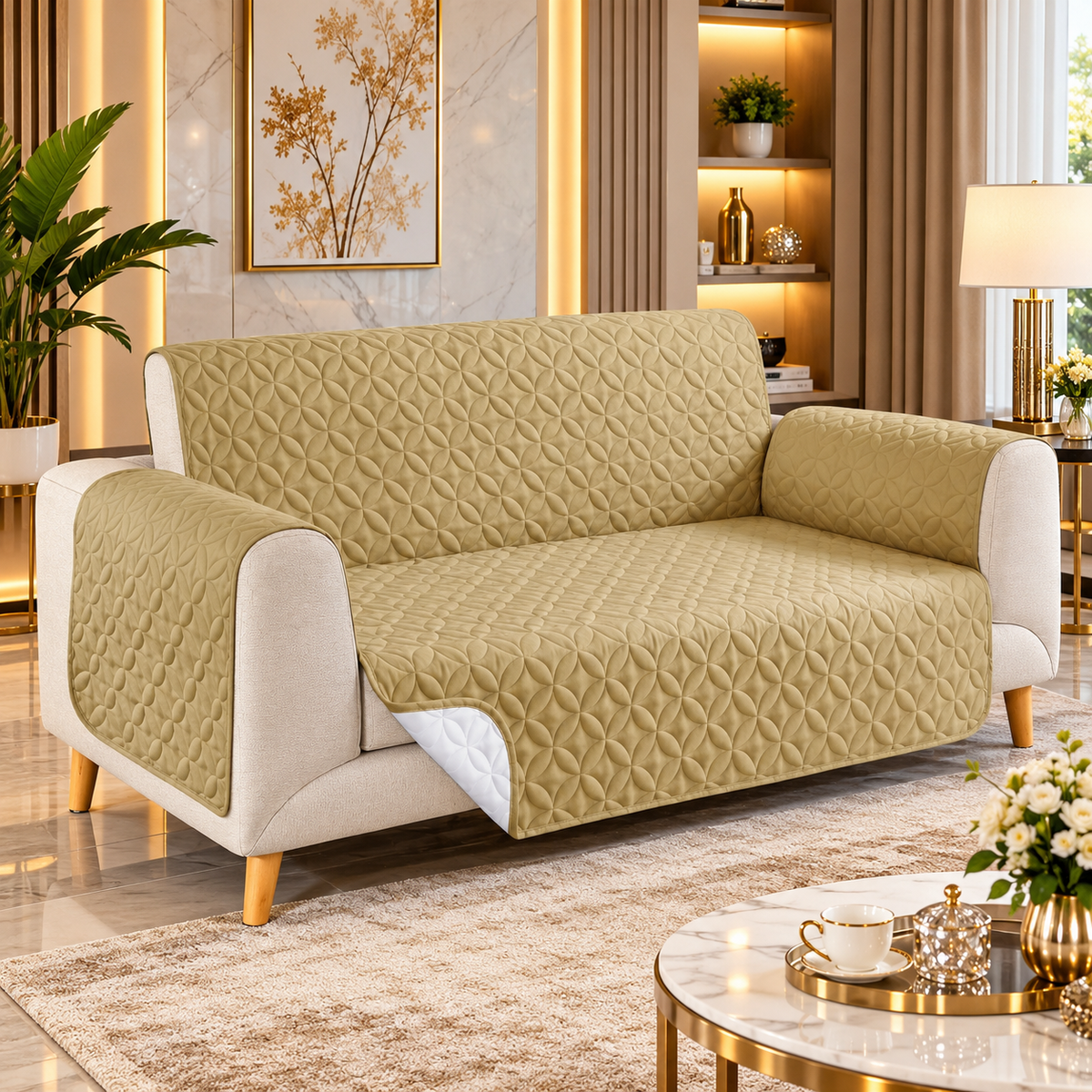 MICRO QUILTED SOFA COVER  #006
