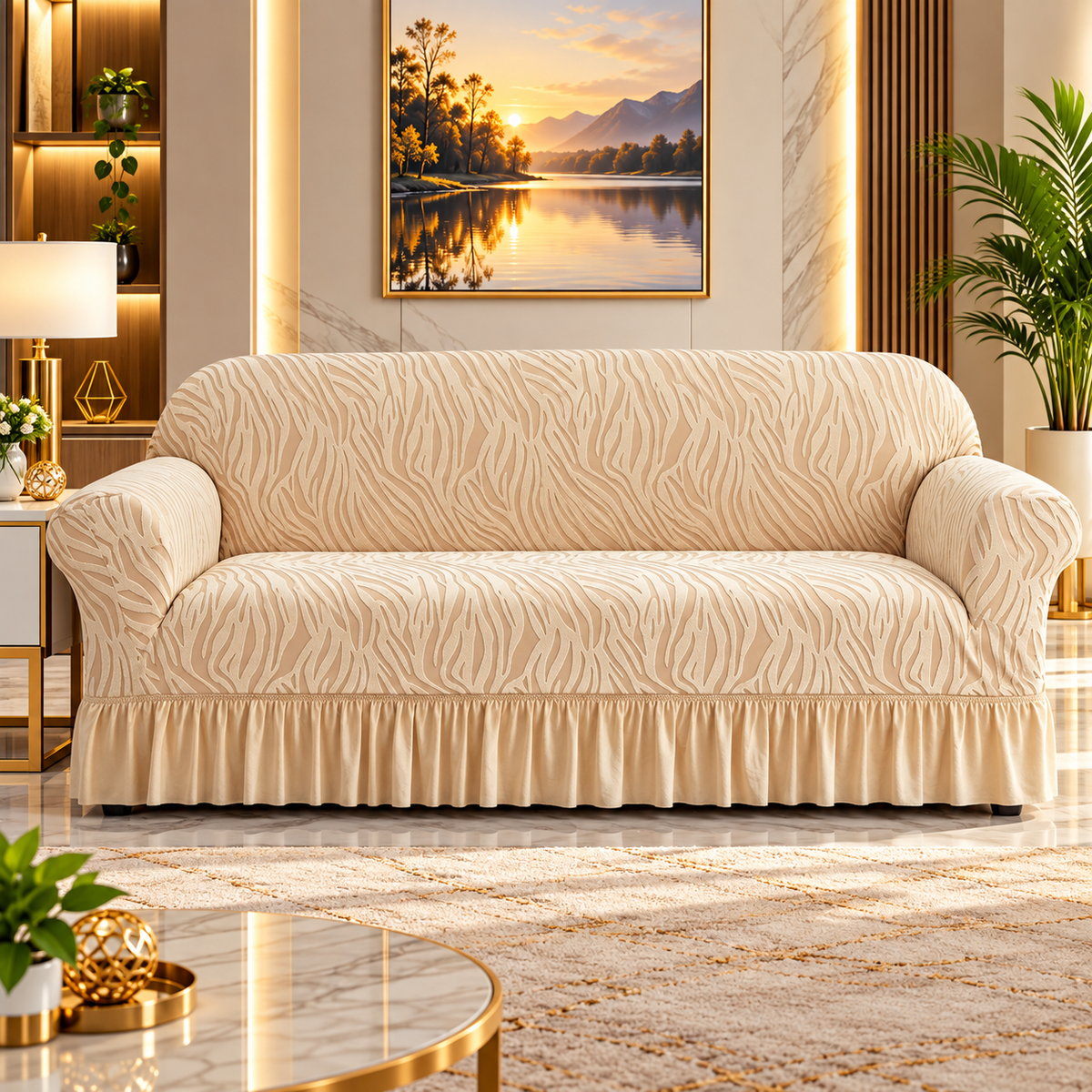 ZEBRA VELVET SOFA COVER  #01