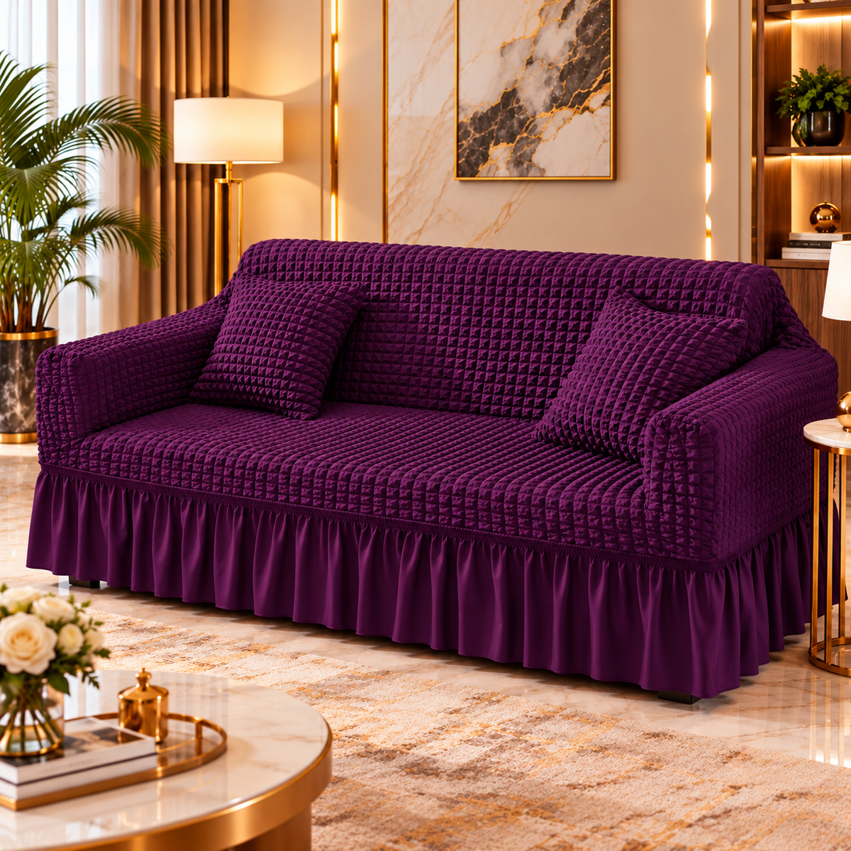 BUBBLE MESH QUILTED SOFA COVER #021