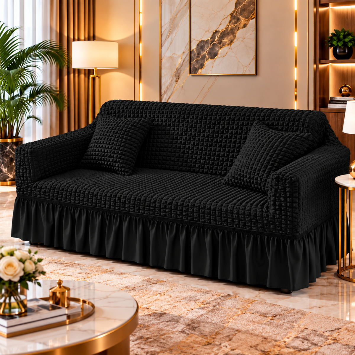 BUBBLE MESH QUILTED SOFA COVER #025