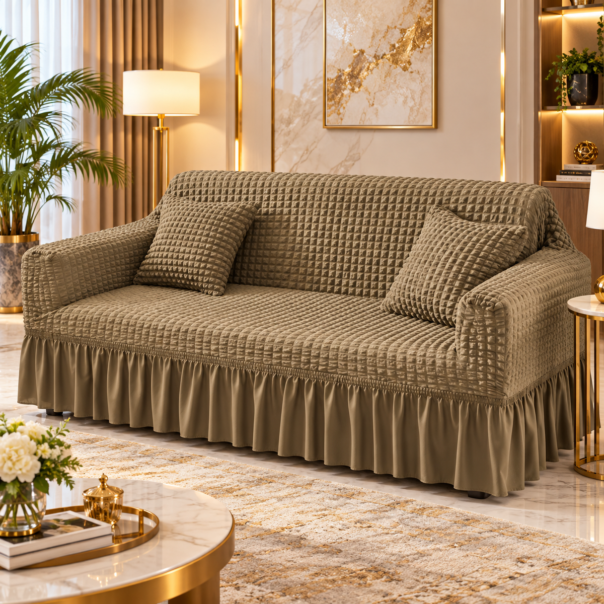 BUBBLE MESH QUILTED SOFA COVER #029