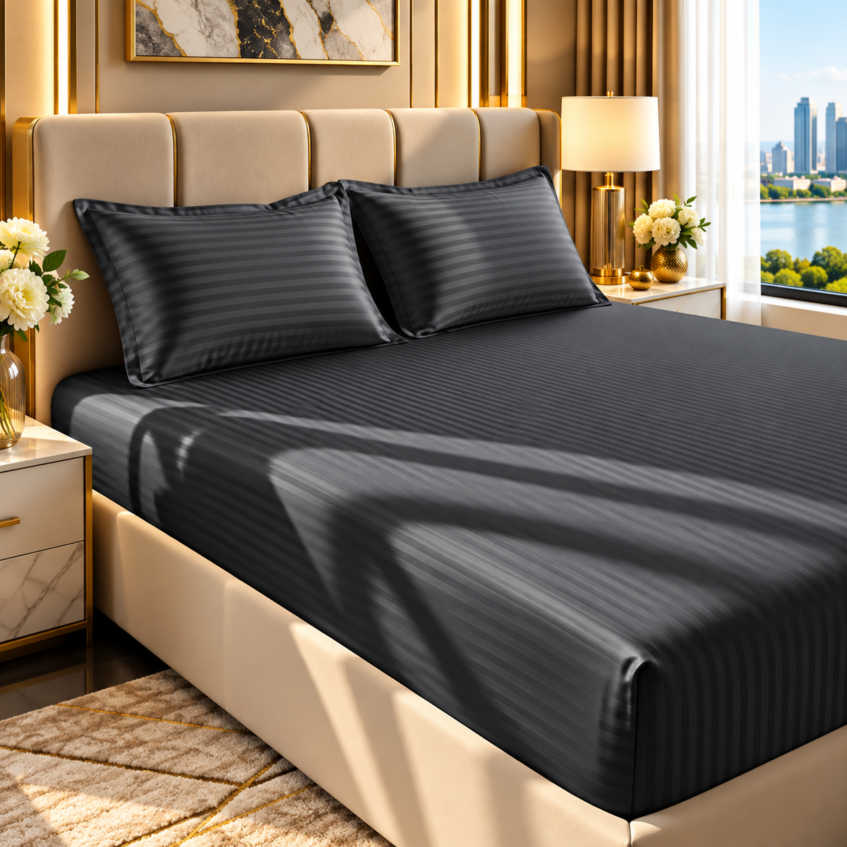 STRIPE FITTED CTN SHEET #099