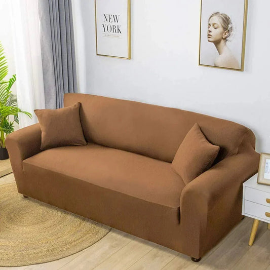 Jersey Cotton Fitted Sofa Cover Brown - 353