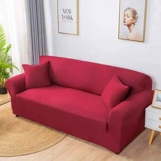 Jersey Cotton Fitted Sofa Cover Maroon - 356