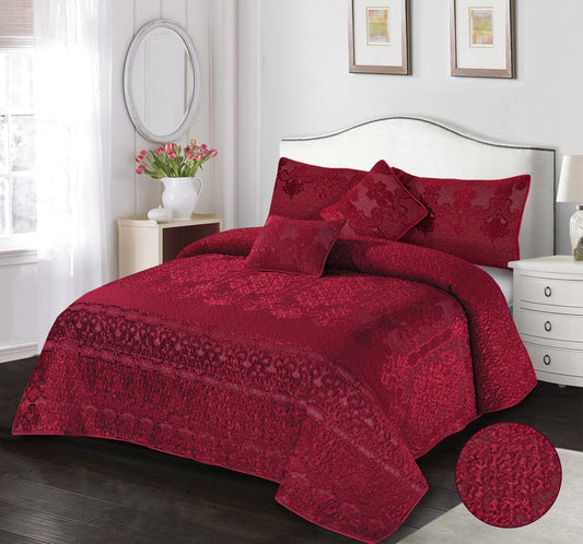 HEAVY PLACHI FULLY QUILTED BED SPREAD (5PCS) 4118