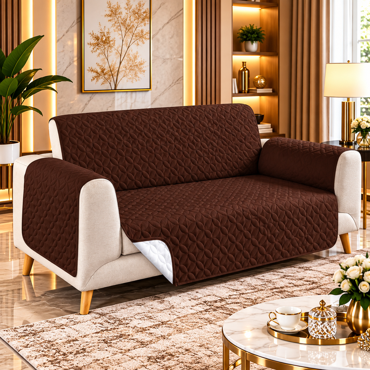 MICRO QUILTED SOFA COVER  #009