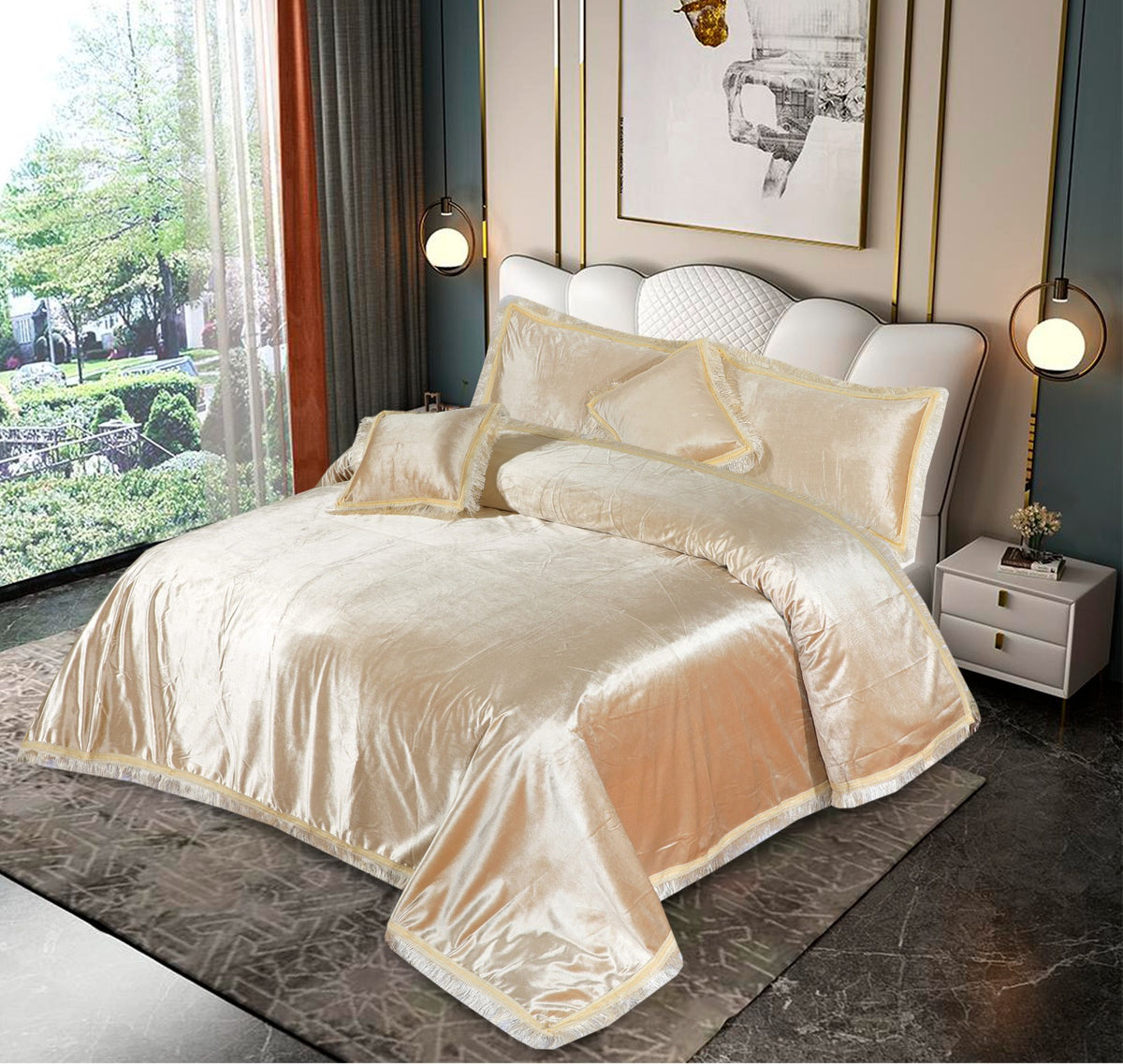 SWEET VELVET FANCY BEDSHEET (5PCS) 1708